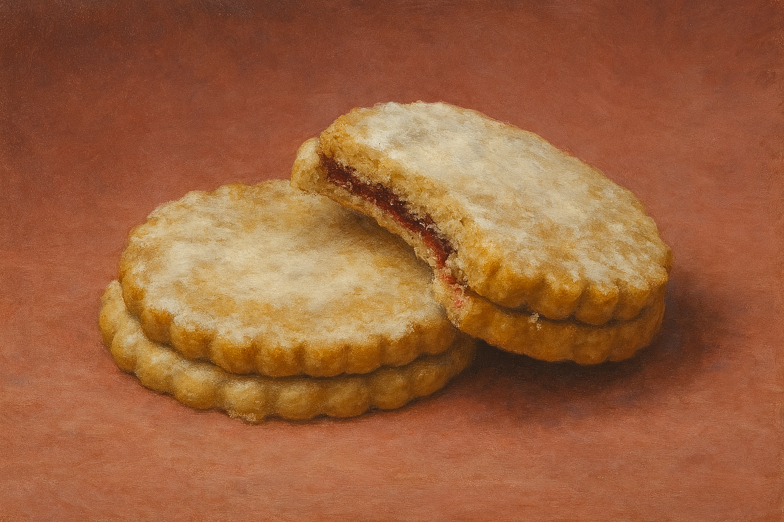 Raspberry Shortbread Sandwich Cookies